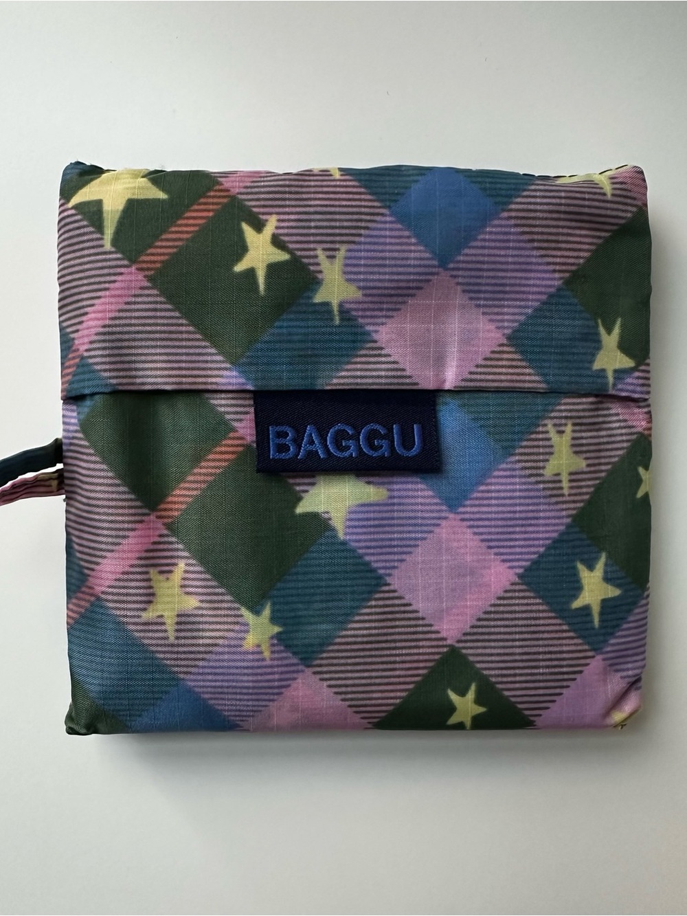 BAGGU Standard Reusable - Green Star Plaid